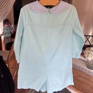 Boys Light Blue Peter Pan Collar Romper